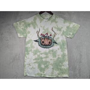 Guild Of Calamity Forest Head Green Wash T-Shirt By Stephanie Bayles Sz MEDIUM